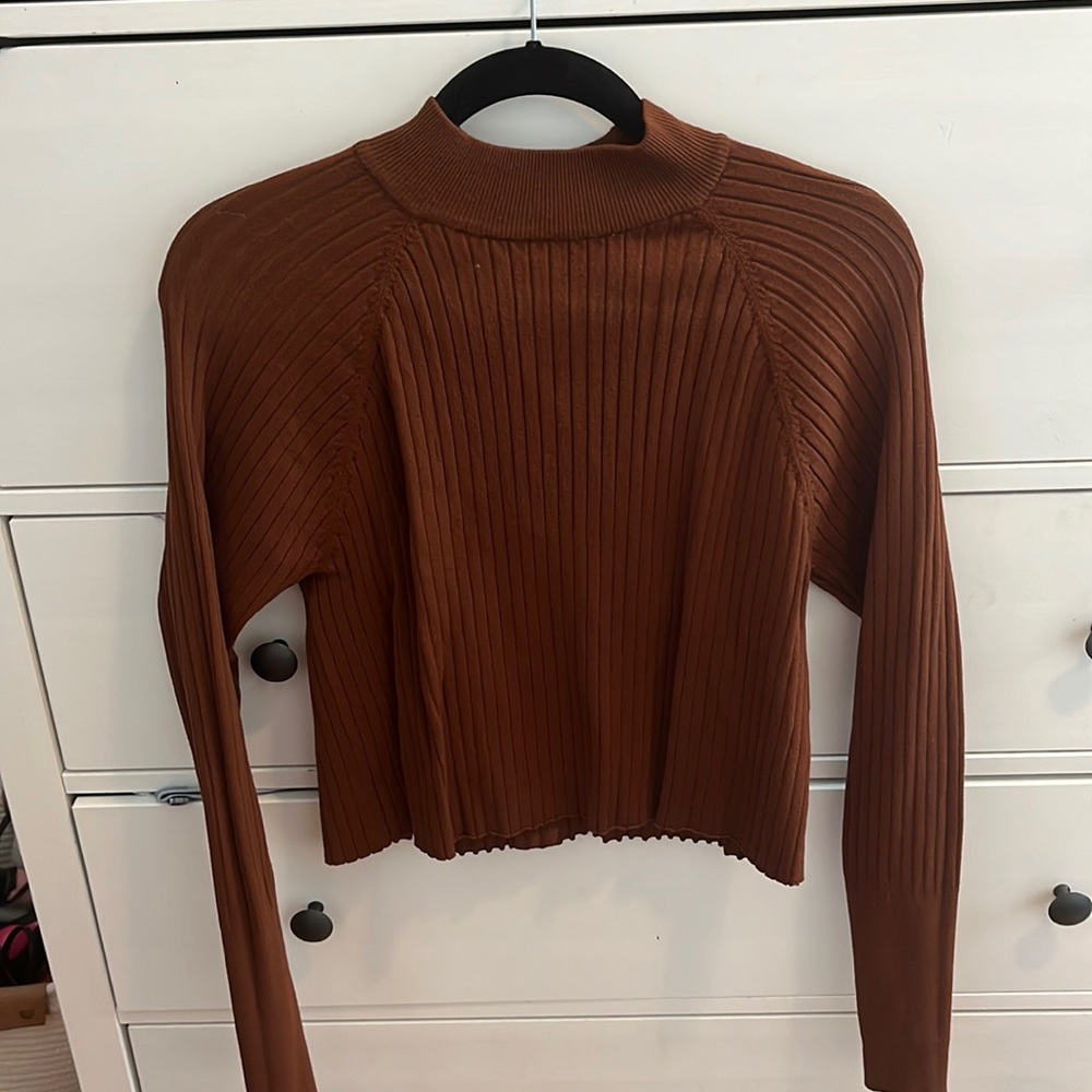 Zara brown mockneck long sleeve size Small